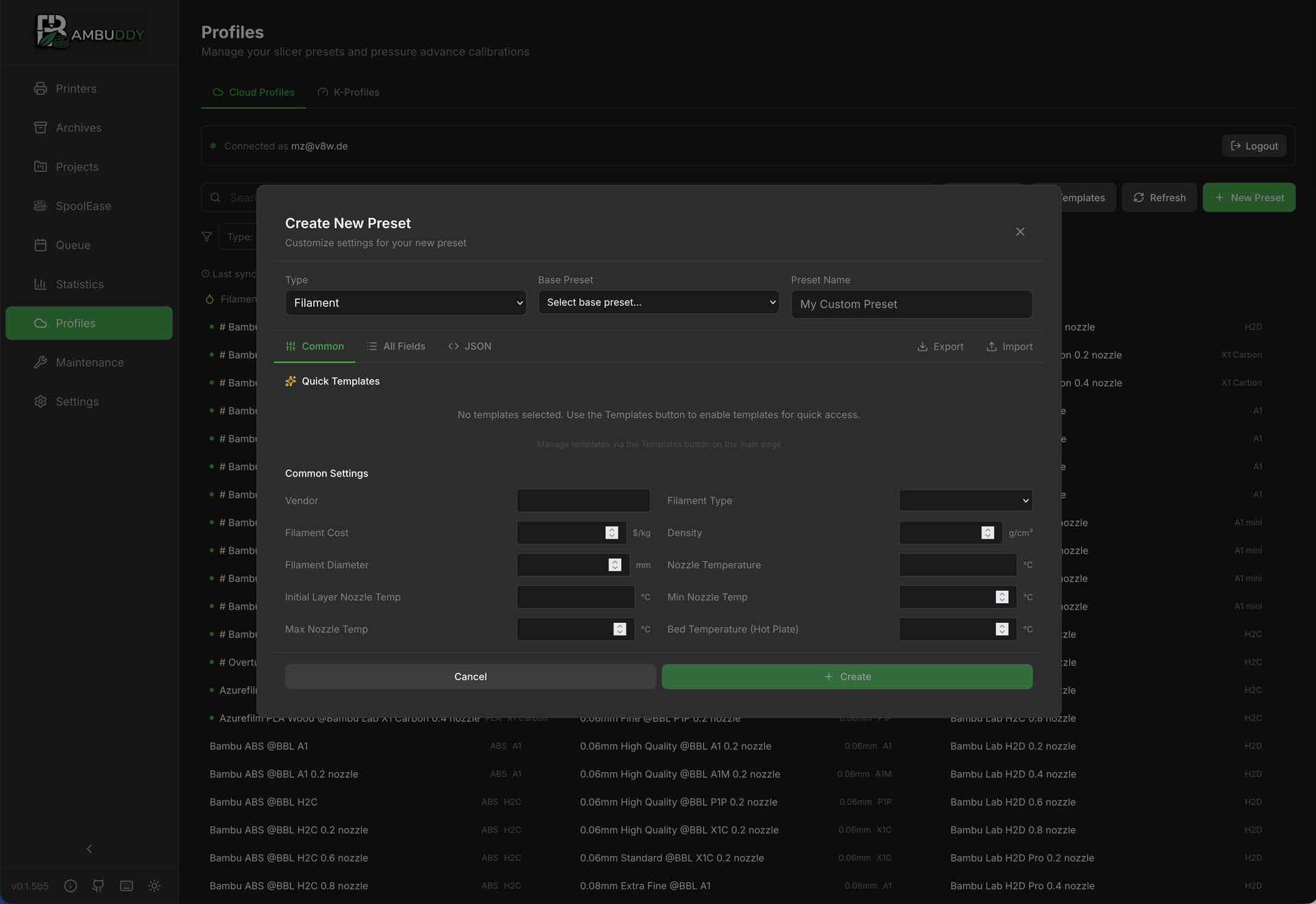 Cloud Profiles Comparison