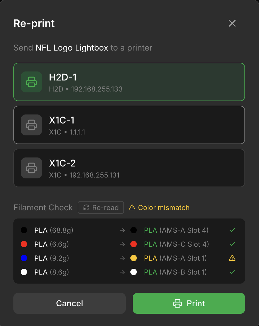 Re-print AMS Mapping
